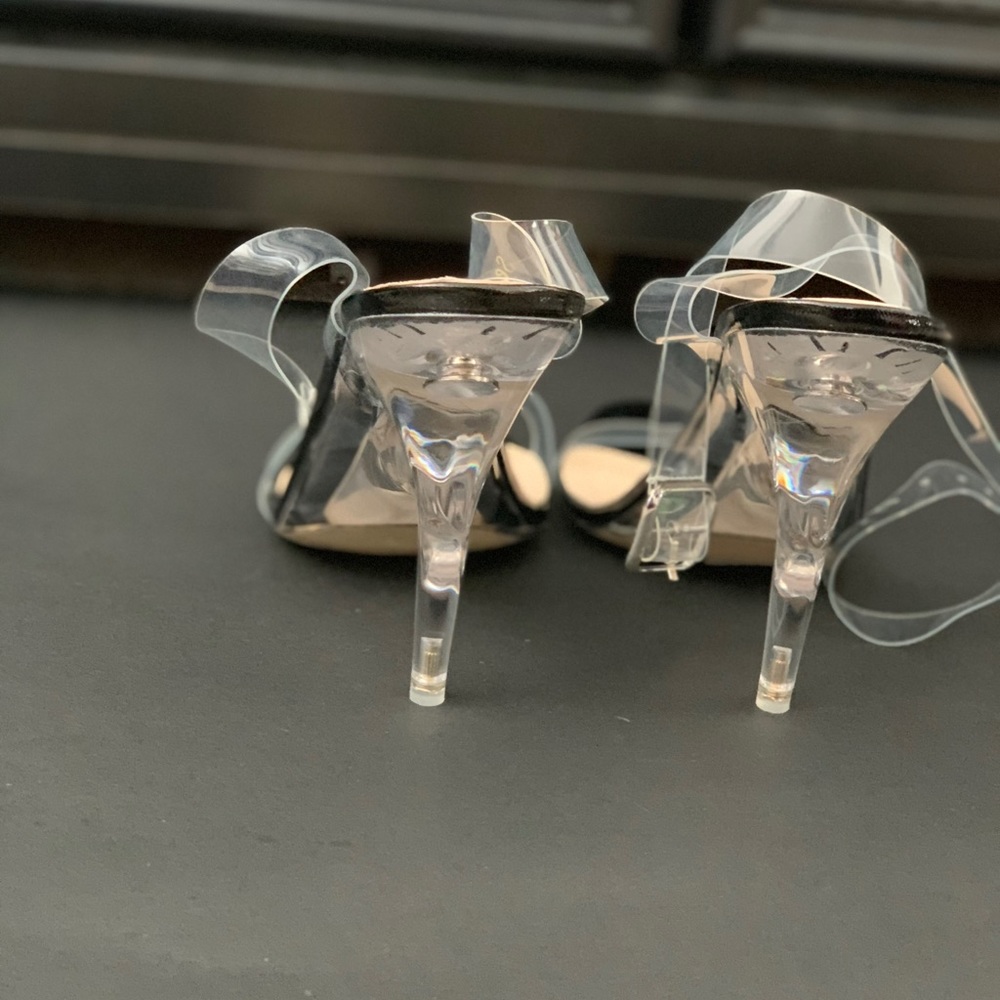 Clear One Strap Wedge Sandals